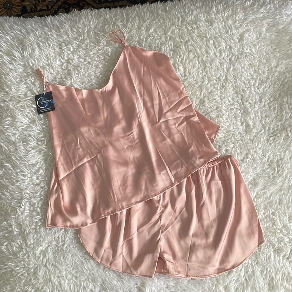 DREAMY Silky Satin Pajama Set Top & Shorts DreamyWear sz XL nwt